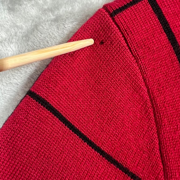 Talbots Sweater Women's XL Petite Red Open Front Cardigan 100% Merino Wool - Picture 4 of 12